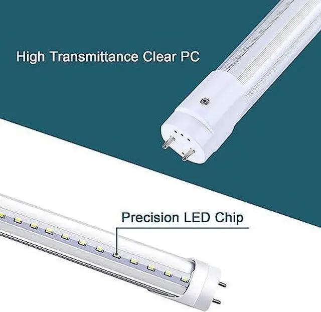 Alt view image 6 of 6 - 4FT LED T8 Ballast Bypass Type B Light Tube, 18W, Single-Ended & Dual-Ended Connection, 2340LM, G13 Base,T8 T10 T12 Fluorescent Bulbs Replacement, UL & DLC - 4000K (60Pcs)