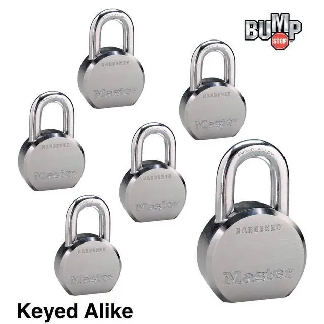 Alt view image 2 of 3 - (6) High Security Pro Series Keyed Alike Padlocks w/12 Keys, 6230NKA-6 w/BumpStop Technology
