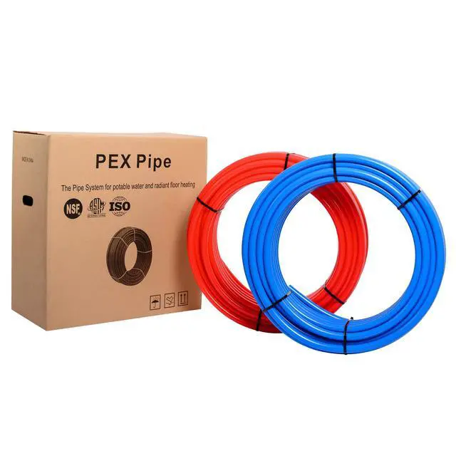 Alt view image 2 of 6 - Pex-b Pipe Tubing/Tool Combo Blue & Red 1/2 inch 2x 100 ft Rolls 200 Ft Length for with Pex Cinch Clamp Crimping Tool and Pipe Cutter In Heavy-Duty Canvas Bag,(E99KIT)