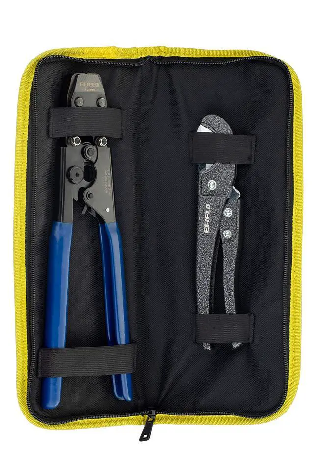 Alt view image 4 of 6 - Pex-b Pipe Tubing/Tool Combo Blue & Red 1/2 inch 2x 100 ft Rolls 200 Ft Length for with Pex Cinch Clamp Crimping Tool and Pipe Cutter In Heavy-Duty Canvas Bag,(E99KIT)