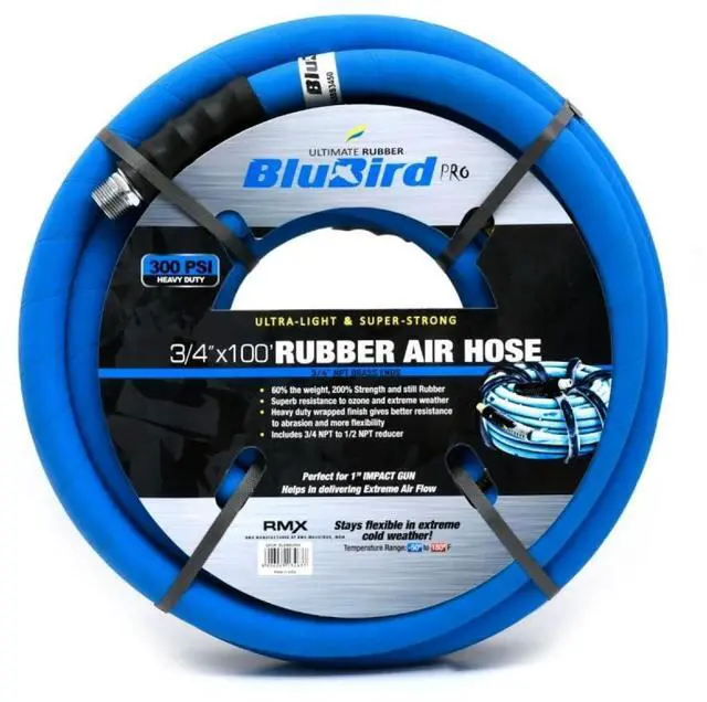 Main image of Lightest & Strongest Rubber Air Hose - 40% Lighter - Perfect for 1" Impact (3/4" x 100')