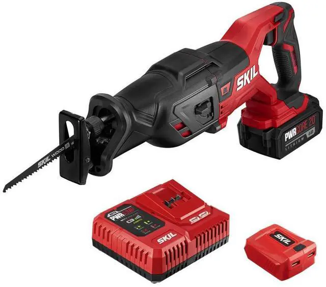 Main image of PWR CORE 20 Brushless 20V Reciprocating Saw Kit with 4.0Ah Battery, PWR JUMP Charger, and PWRAssist USB Adapter - RS5884-1A