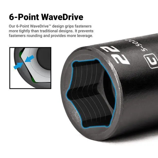 Alt view image 2 of 6 - 1/2-Inch Drive Deep Impact Socket Set with Adapters and Extensions, Chrome Molybdenum, Master Set Metric and SAE, Manganese Phosphate, 63-Piece