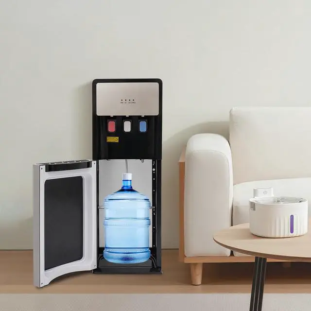 Alt view image 2 of 6 - Bottom Loading Water Dispenser for 5 Gallon Bottles, Water Cooler Dispenser with 3 Temperature Settings - Hot, Cold & Room Water, Water Jug Dispenser Ideal for Home Office (Silver Grey)