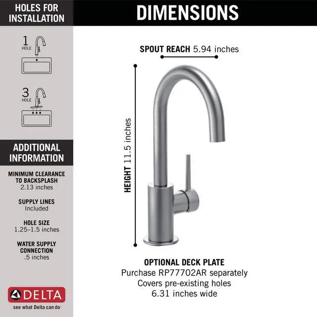 Alt view image 4 of 6 - Trinsic Single Handle Bar Faucet