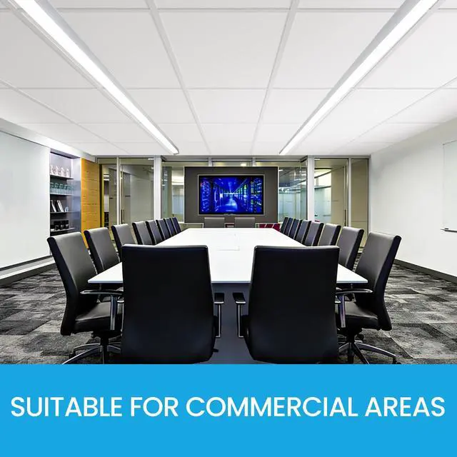 Alt view image 4 of 6 - 20 PCS 2x4 FT White Ceiling Tiles, 24x48 Inch PVC Waterproof Smooth Drop Ceiling Panels Fire-Rated Reusable Ideal for Bedroom Living Room Basement Bathroom Commercial Space Cover 192 Sq.Ft