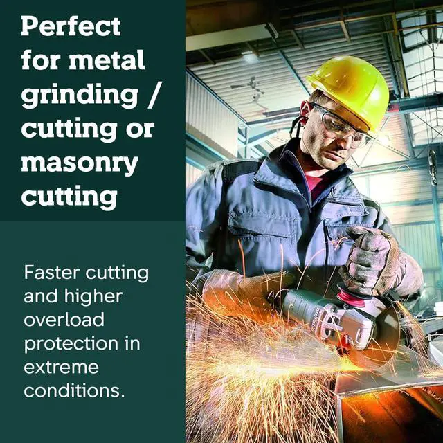 Alt view image 3 of 6 - Metabo WEV15-125 HT Lock-On 13.5 Amp 2,800-9,600 rpm Angle Grinder with Electronics and High Torque, 4.5"/5" | 13.5 Amp Motor, 9,600 RPM Max, Restart Protection, Metal Cutter, Electric Disc Tool, Made