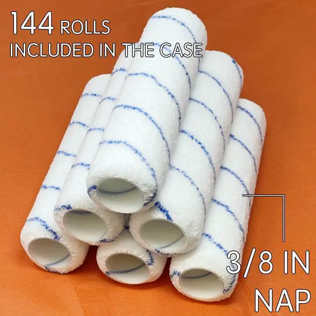 Alt view image 2 of 5 - 144 Piece Case Lot 9 Inch Shedless Microfiber Paint Roller Covers - TH10310