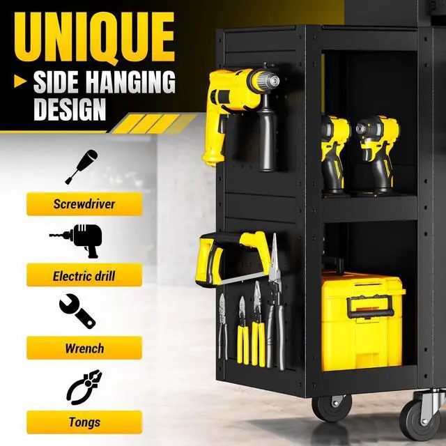 Alt view image 6 of 6 - 8-Drawer Rolling Tool Chest, 3-in-1 Modular Tool Box | Metal Cabinet with Wheels, Detachable Top Toolbox, Bottom Storage and Side Tool Organizer for Garage, Workshop Repair Room