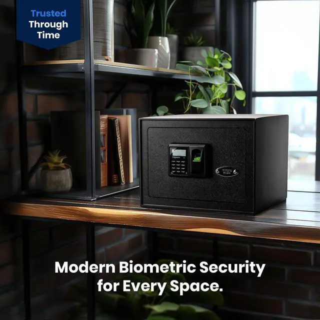 Alt view image 2 of 6 - VS-25BL Fingerprint Home Safe with 32-Print Biometric Access, LED-Lit Interior, Adjustable Shelf & Heavy-Duty Anti-Pry Steel Body