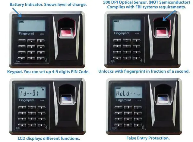 Alt view image 3 of 6 - VS-25BL Fingerprint Home Safe with 32-Print Biometric Access, LED-Lit Interior, Adjustable Shelf & Heavy-Duty Anti-Pry Steel Body