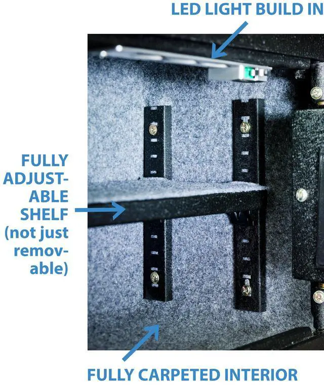 Alt view image 6 of 6 - VS-25BL Fingerprint Home Safe with 32-Print Biometric Access, LED-Lit Interior, Adjustable Shelf & Heavy-Duty Anti-Pry Steel Body