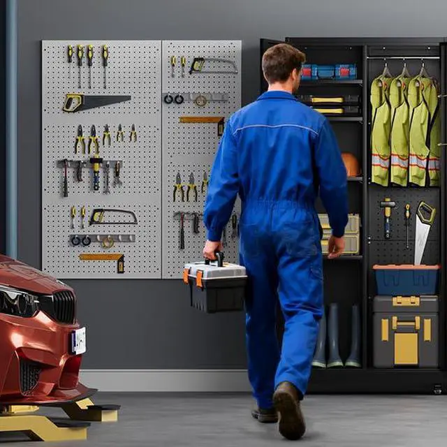 Alt view image 2 of 6 - Metal Broom Closet, Garage Storage Cabinet, Tool Chest Bathroom Cabinet with Locking Doors and Wheels, 72" Tall Utility Cabinet with Hanging Rod, Freestanding Storage Cabinet for Cleaning Supplies