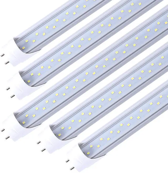 Main image of T8 LED Light Tubes 4FT, 28W 5000K Daylight White 4FT Light Bulbs, Dual Row LEDs Replacement LED Bulbs for 4 FT Fluorescent Fixture, Clear Cover, 3360Lm, Dual-end Powered(50 Pack)