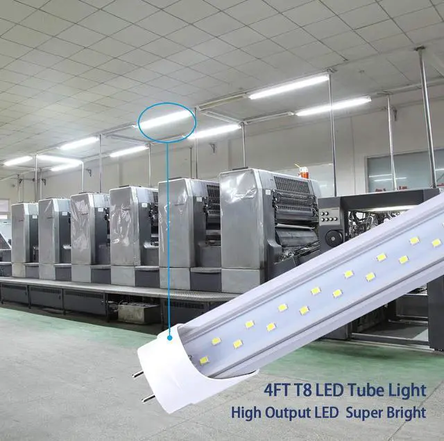Alt view image 3 of 6 - T8 LED Light Tubes 4FT, 28W 5000K Daylight White 4FT Light Bulbs, Dual Row LEDs Replacement LED Bulbs for 4 FT Fluorescent Fixture, Clear Cover, 3360Lm, Dual-end Powered(50 Pack)