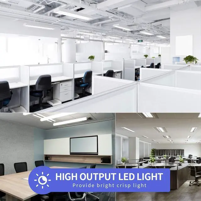 Alt view image 4 of 6 - T8 LED Light Tubes 4FT, 28W 5000K Daylight White 4FT Light Bulbs, Dual Row LEDs Replacement LED Bulbs for 4 FT Fluorescent Fixture, Clear Cover, 3360Lm, Dual-end Powered(50 Pack)
