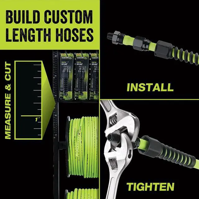 Alt view image 2 of 6 - Pro Air Hose, Bulk Plastic Spool, 1/2 in. x 250 ft, Heavy Duty, Lightweight, Hybrid, ZillaGreen - HFZ12250YW