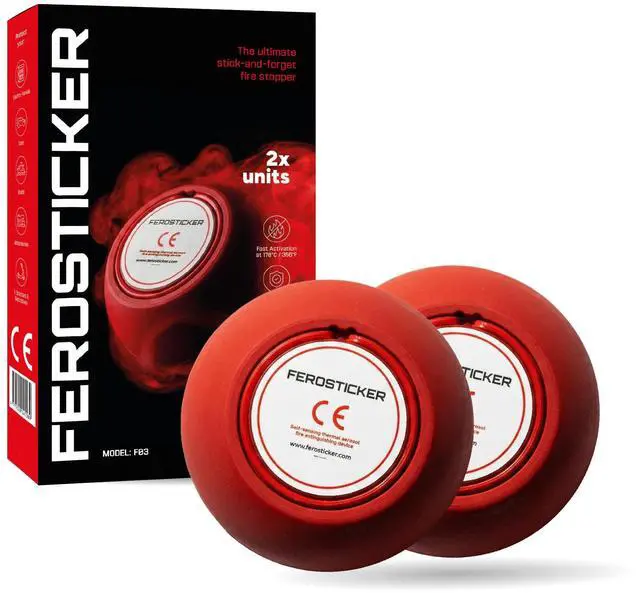 Main image of Small Automatic Fire Extinguisher (2 Pack) | For electrical panels, fuse boxes, lithium batteries, inverters, solar systems, vehicles, boats and technical compartments