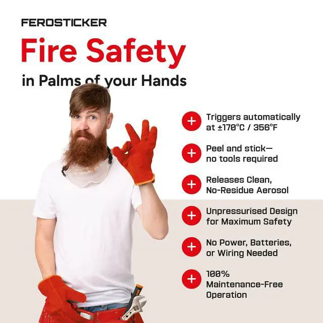 Alt view image 4 of 6 - Small Automatic Fire Extinguisher (2 Pack) | For electrical panels, fuse boxes, lithium batteries, inverters, solar systems, vehicles, boats and technical compartments