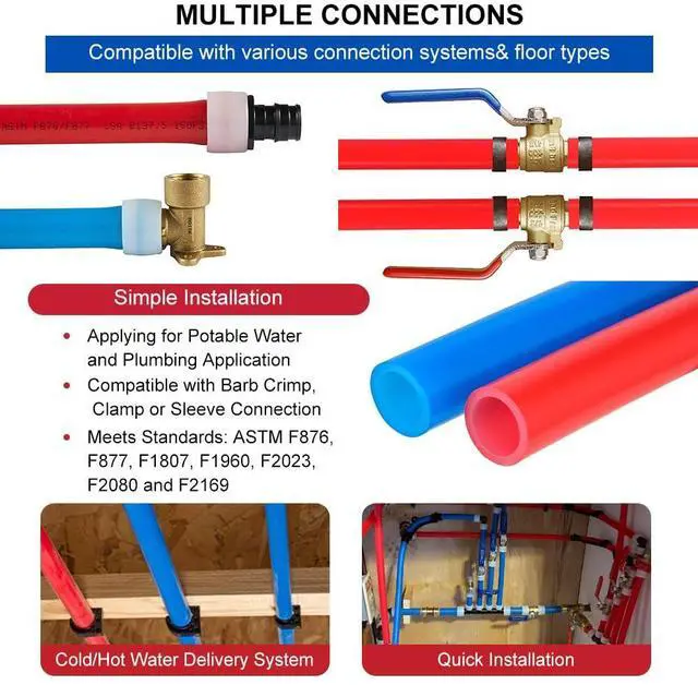 Alt view image 2 of 6 - Pex A Tubing, 3/4 inch 2 x100 ft (200 ft) Length for Potable Water-for Hot/Cold Water-Plumbing Applications With Pipe Cutter,(YRB100)