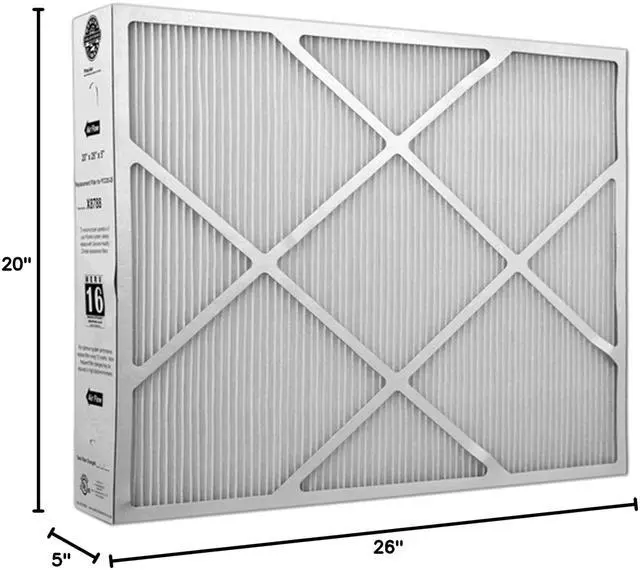 Alt view image 3 of 3 - Lennox X8788 MERV 16 Pleated Filter 20" x 26" x 5" For Lennox PCO20-28