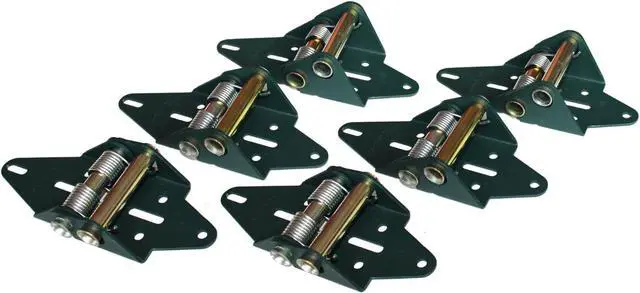 Main image of Green Hinge System 4P/1C | Garage Door Hinges | Silver Springs | Height: 4 Panels Tall | Width: 1-Car Wide (Under 12' Wide) | Weather Sealing | 12-Gauge HD Steel | US Made