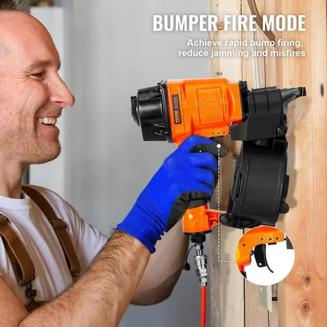 Alt view image 4 of 6 - MCN55 Coil Siding Nailer, 70-120PSI Air Coil Nailer 1 inch to 2-1/4 inch 15 Degree Pneumatic Siding Nail Gun for Siding, Pallet Sheathing, Fencing, Decking