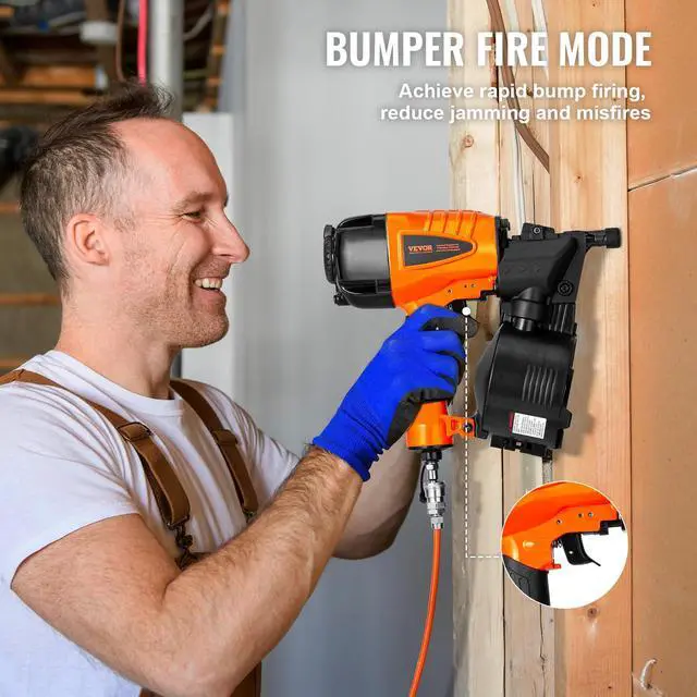 Alt view image 4 of 6 - Coil Siding Nailer CN65, 1-1/4" to 2-1/2" 15 Degree Pneumatic Siding Nail Gun with Tool-Less Depth Adjustment, 70-120PSI Air Coil Nailer for Siding, Pallet Sheathing, Wooding, Fencing, Decking