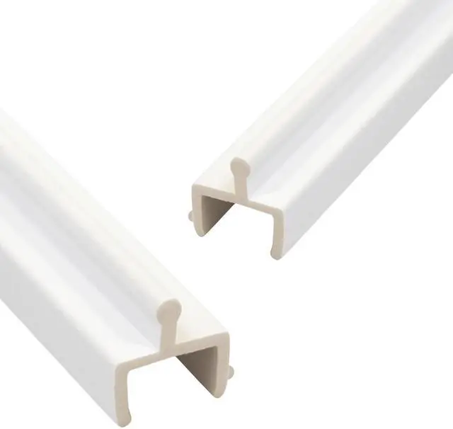 Main image of KC Hardware Vinyl Sliding Screen Door Track, Sliding Door Bottom Track Replacement, Patio Screen Door Repair Guide- White Vinyl (96 Inch, 2, Pack)