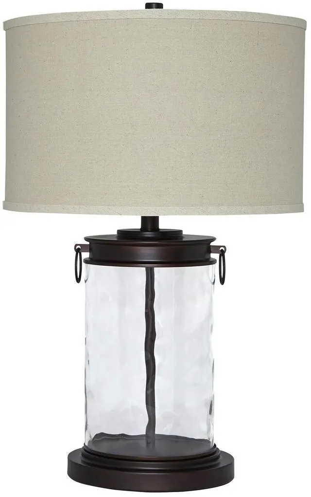 Main image of Tailynn Modern 25.25" Glass Table Lamp with Hardback Shade, Clear