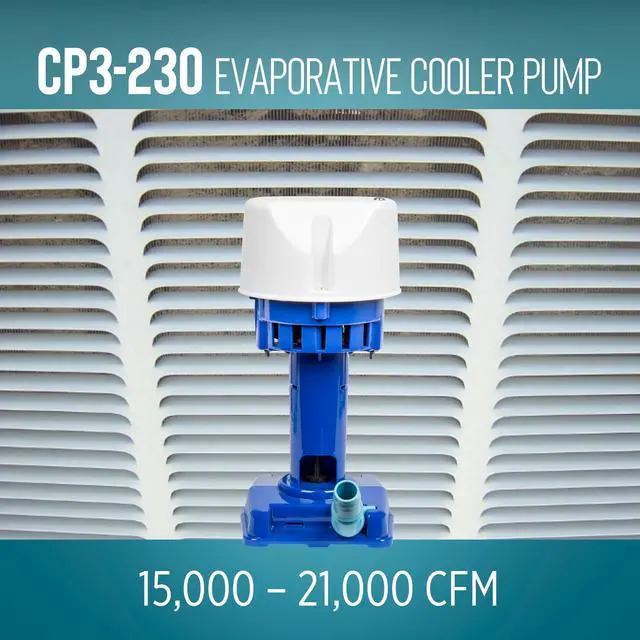 Alt view image 5 of 6 - CP3-230 1/30 HP, 230 Volt, 563 GPH, Evaporative Cooler Pump with 6-Ft. Cord and 3-Prong Plug, Blue, 542015