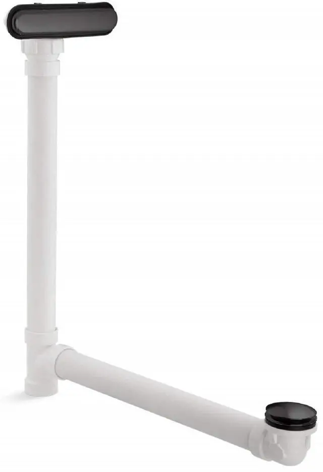 Main image of 7272-BL Clearflo Slotted Overflow Bath Drain with Toe-Tap Stopper, Above- or Through-the-Floor Placement, Matte Black