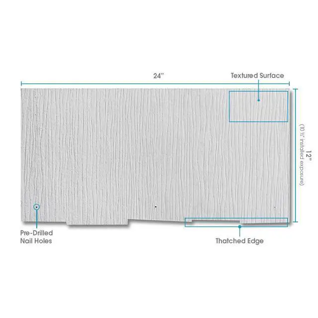 Alt view image 3 of 5 - WeatherSide Purity Thatched Fiber-Cement Siding Shingles (12x24) 19 Bundle| Fire Resistant & Safe with No Asbestos| Easy to Install with Pre-Primed Textured Surface|Durable with Distinct Design