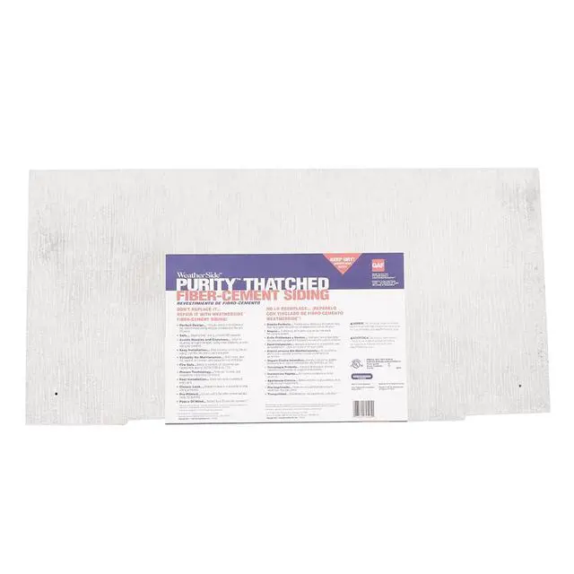 Alt view image 4 of 5 - WeatherSide Purity Thatched Fiber-Cement Siding Shingles (12x24) 19 Bundle| Fire Resistant & Safe with No Asbestos| Easy to Install with Pre-Primed Textured Surface|Durable with Distinct Design