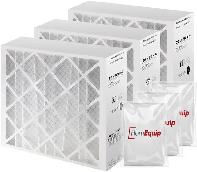 Main image of 20x20x4 Air Filter Replacement - FC100A1011 HVAC Furnace Filters with Merv 11 Filter Media, AC Filter with Disposal Bag (3 Pack)