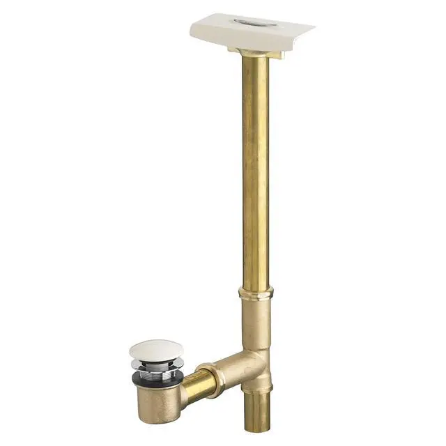 Alt view image 2 of 2 - 1599.205.222 Deep Soak Max Drain with Unique Top-Mount Overflow, Allows 3-Inch Deeper Water Level, Linen