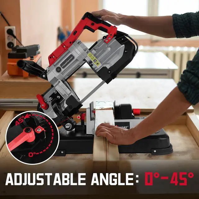 Alt view image 3 of 6 - Portable Band Saw with Removable Alloy Steel Base, 10Amp 1100W Motor 5-Inch Deep Cut Bandsaw for Metal