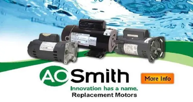 Alt view image 2 of 4 - A.O. Smith B2852 3/4 HP, 3450 RPM, 1 Speed, 230/115 Volts, 5.4/10.8 Amps, 1.25 Service Factor, 56Y Frame, PSC, ODP Enclosure Square Flange Pool Motor
