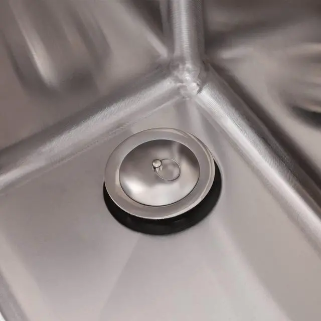 Alt view image 6 of 6 - Free Standing Commercial Kitchen Outdoor Utility Sink 304 Stainless Steel 3-Compartment Commercial Sink for Restaurant, Kitchen (Three-Bowls Style A, 33" H)