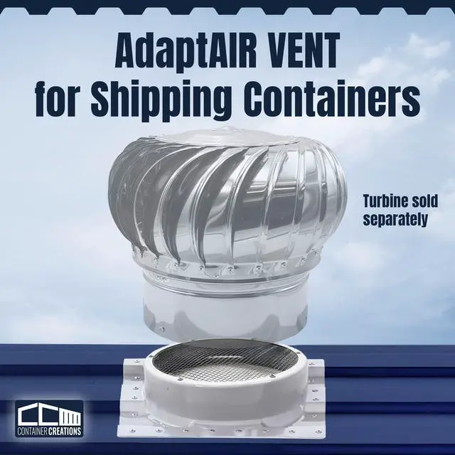 Alt view image 2 of 6 - AdaptAIR® Roof Vent Adapter for Conex Shipping Container Ventilation - Fits 12-Inch Whirlybird Wind Turbine (Sold Separately) - Reduce Condensation & Heat with Container Vent for Small Home