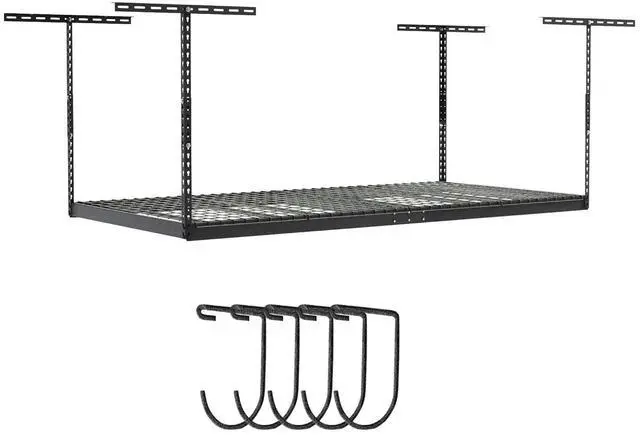 Main image of 4x8 Overhead Garage Storage Rack Heavy Duty - Hammertone (24"-45") - Holds 600 lb