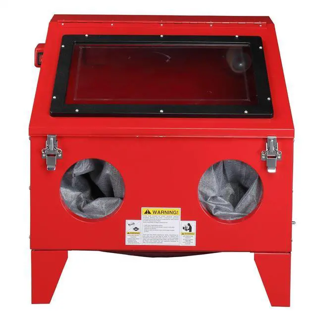 Main image of 40 Gallon Bench Top Air Sandblasting Cabinet | Heavy Duty Steel, Includes Gun and 4 Nozzles, 60-125PSI/6-25CFM, For Rust Removal, Stain, Paint
