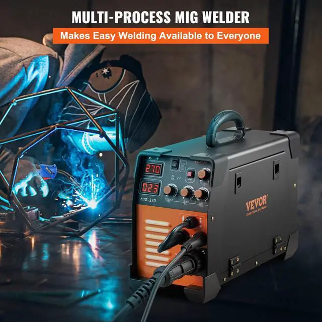 Alt view image 2 of 6 - MIG Welder, 3 in 1 270 Amp Welding Machine, 110 220V MIG Lift TIG Arc Welder, Portable Lift TIG Welder ARC Welder with IGBT DC Inverter, LCD Digital Display, Welder Torch and Welding Wire