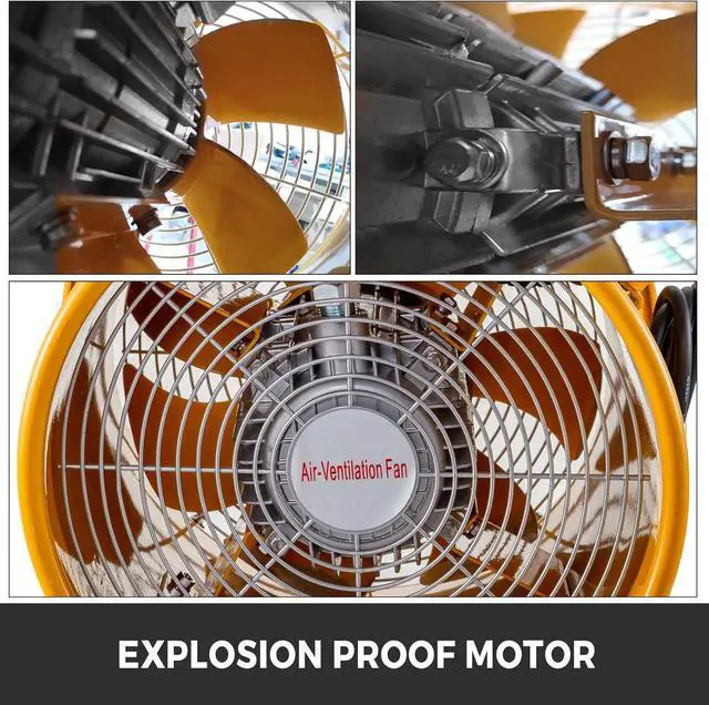 Alt view image 5 of 6 - Explosion Proof Fan 12 Inch, 550W, Industrial Portable Ventilator Blower/Exhaust with 9.8ft Light Cord -No Plug