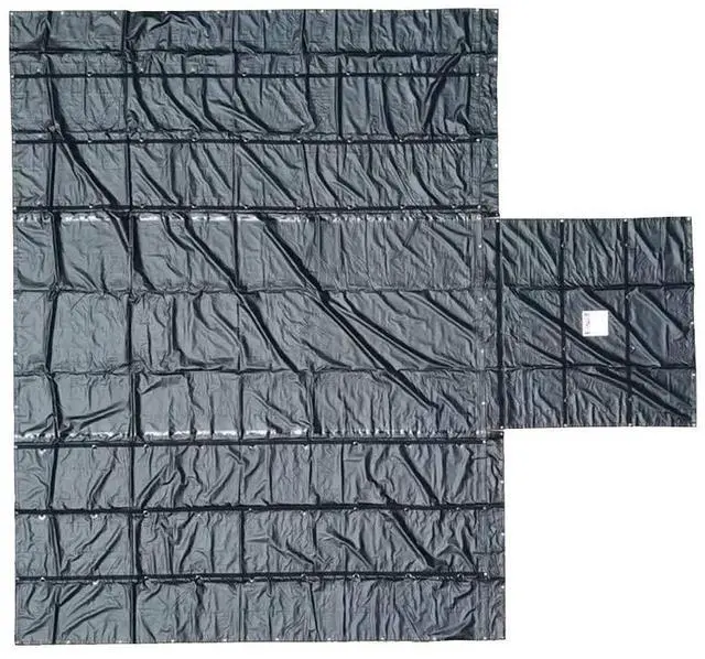 Main image of 16' x 27' Flatbed Truck 14 Oz Superlight Steel Tarp with 4 FT Drop - Black Heavy Duty Vinyl Waterproof Tarp for Trailers to Protect Cargo from Wind, Rain, Snow and Sun