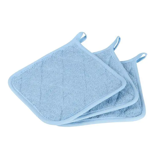 Alt view image 2 of 5 - Arkwright Pot Holders for Kitchen - Heat Resistant Square Hot Pads Bulk Case of 144, Professional Grade Washable Cotton Coaster for Oven, Cooking and Baking, 7 x 7 in, Blue