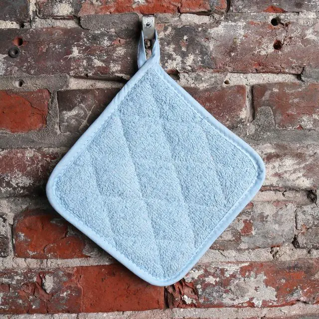 Alt view image 5 of 5 - Arkwright Pot Holders for Kitchen - Heat Resistant Square Hot Pads Bulk Case of 144, Professional Grade Washable Cotton Coaster for Oven, Cooking and Baking, 7 x 7 in, Blue