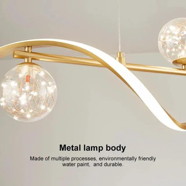 Alt view image 5 of 6 - LED Linear Kitchen Island Light Fixtures, Modern Dimmable Dining Room Light Fixture 4-Light