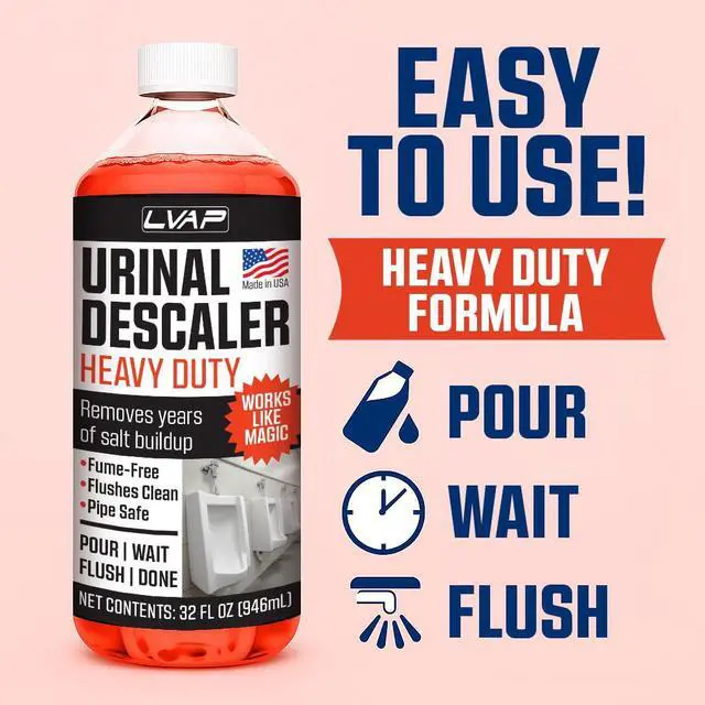 Alt view image 5 of 6 - Heavy Duty Urinal Salt Remover Made in USA Commercial Grade Urinal Drain Cleaner & Odor Eliminator. Removes Salt, Calcium, Rust and Scale Build Up 32 fl oz Bottles - 6 Pack