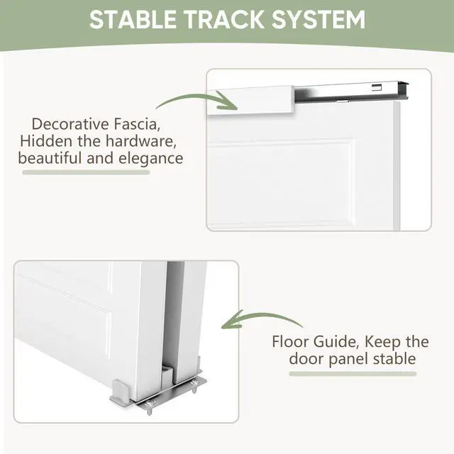 Alt view image 5 of 6 - 60x80 in 5-Panel Bypass Sliding Closet Door, White Primed Door Slab with Bypass Closet Track Hardware Kits, Paintable and Lightweight